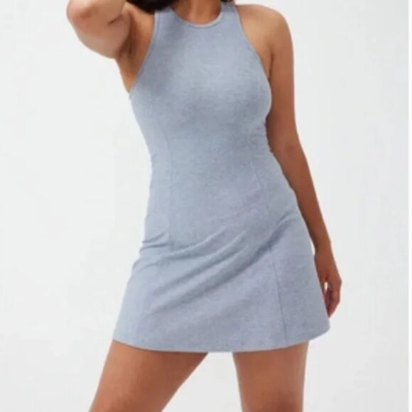 NWT Size XS Outdoor Voices Athena Light Bluish Gray Heathered Sport Dress (ABBA) - Picture 1 of 16